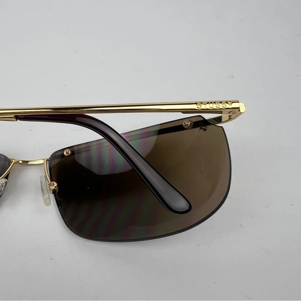 Stussy Hudson Gold Y2K Sunglasses